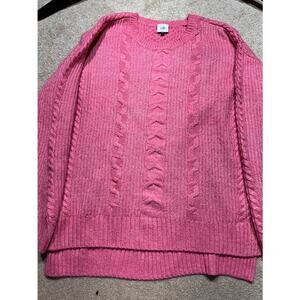 Cabi New Elsa Pullover Sweater #4245 Pink‎ Cable Knit Size M